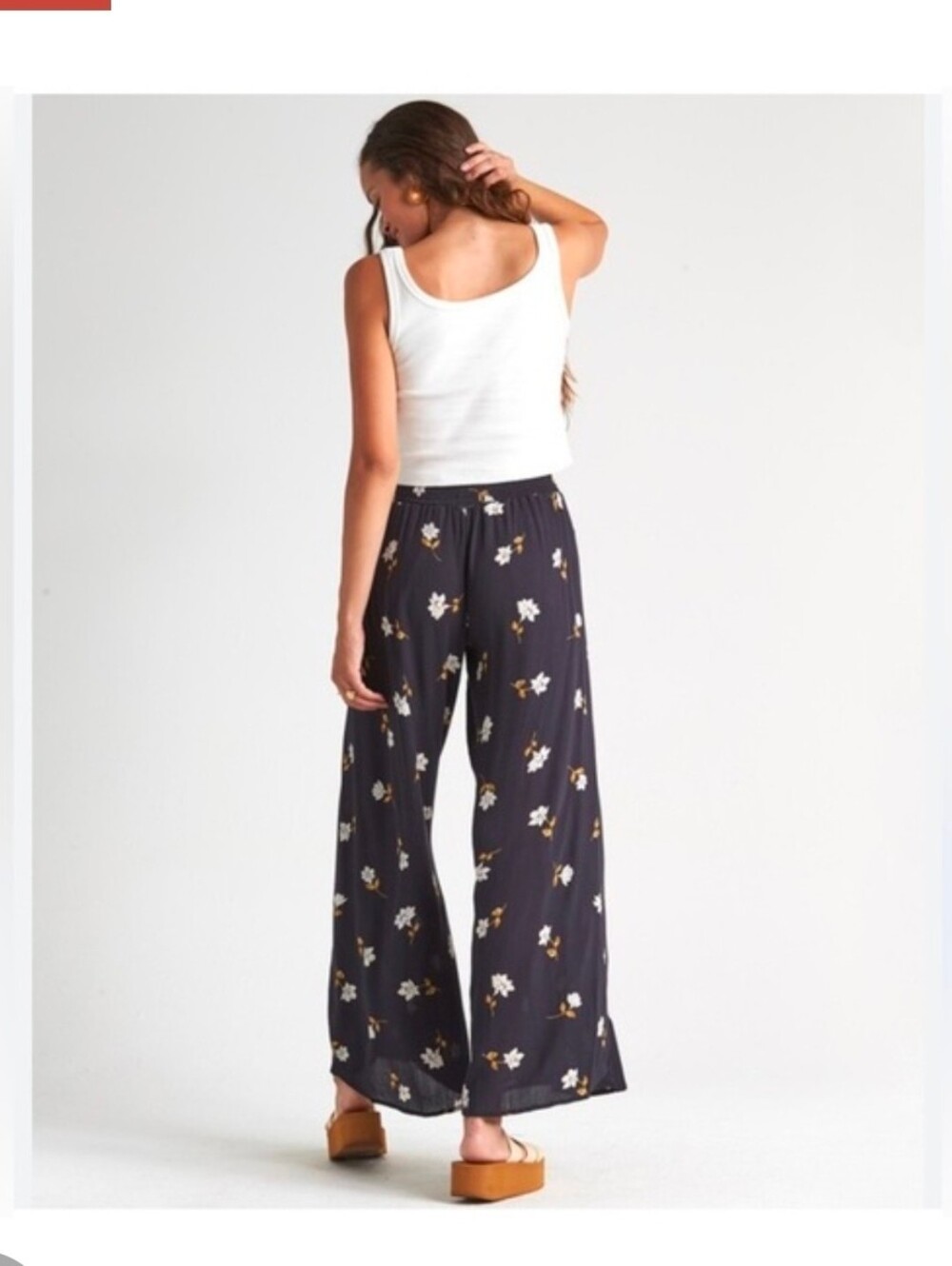 Billabong Wandering Soul Flyaway Pants Wide Leg Floral Palazzo SP